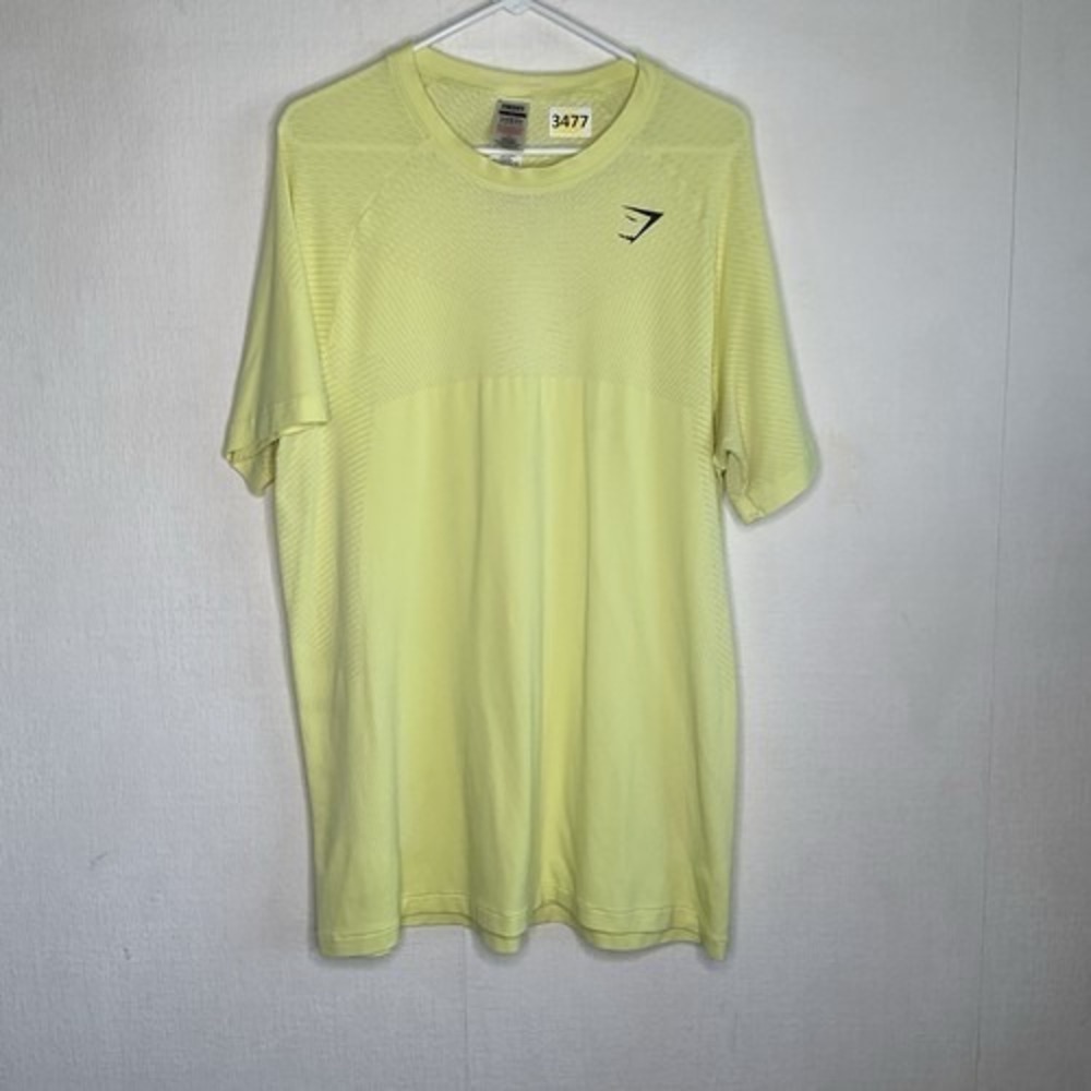 Gymshark Neon Yellow/Green Athletic Training Short Sleeve T-Shirt Men 2XL Jordan